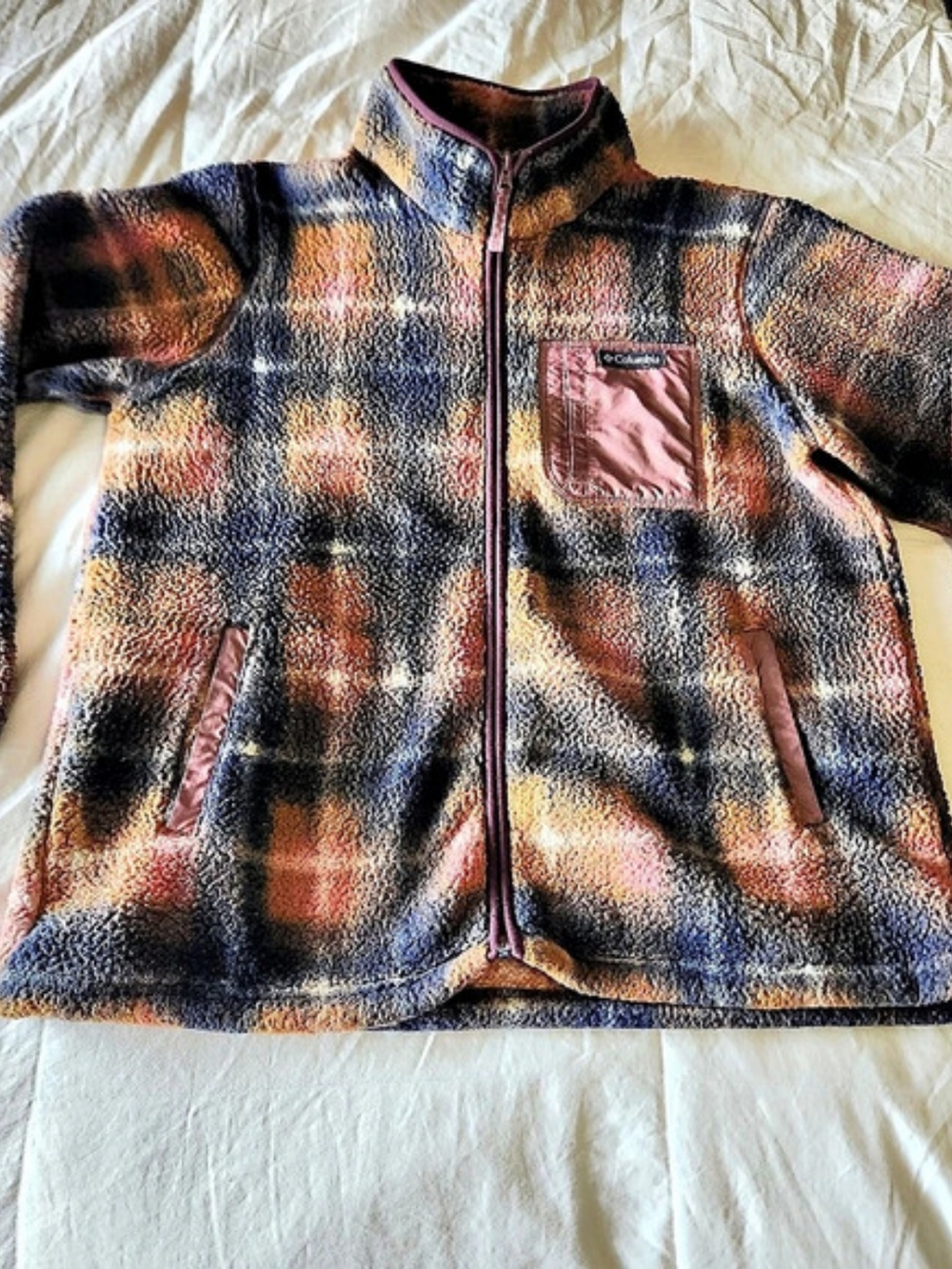 Columbia Women's West Bend Print Full Zip II Jacket Pink & Blue XL